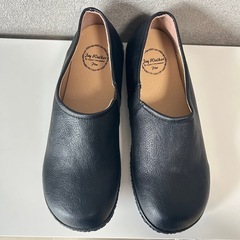 新品　スリッポン フラットシューズ 柔らかい 軽量 ブラック 黒 24.0cmの画像