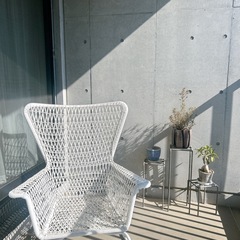 【無料】IKEA ガーデンチェア・白【お譲りします】の画像