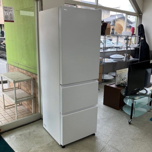 今2602-135　HITACHI 3ドア冷蔵庫 R-V38TV 2024年製 375L 動作確認済み キズ汚れ有り