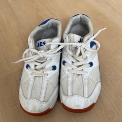 JES スポーツシューズ ホワイト/ブルー　23.5の画像
