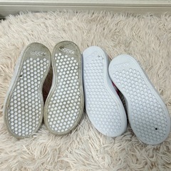 セット価格 adidas ホワイト ピンク スニーカー 17cm 双子の画像