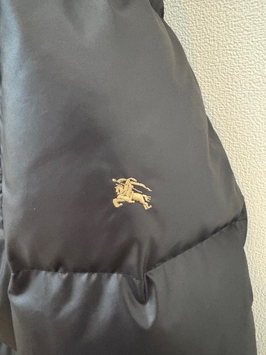 極美品　極暖　バーバリーブラックレーベル ダウンコート ファー ホース刺繍 ノバチェック BURBERRY BLACKLABEL 黒