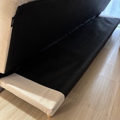 LOWYA ソファ ソファベッド ベルベット調　ベージュの画像