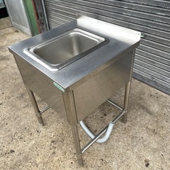 タニコー ステンレス製 1槽シンク 氷ストッカー 洗い 流し台 水槽 シンク 横60cm奥行き60cmの画像