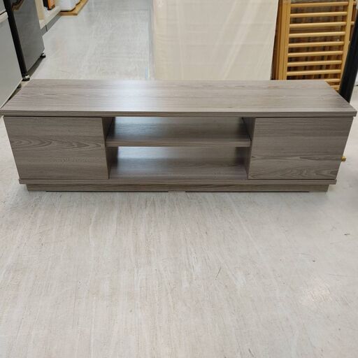 【リサイクルサービス八光】幅108cm【人気のグレー木目】テレビボード 幅43型対応｜スリム奥行30cm