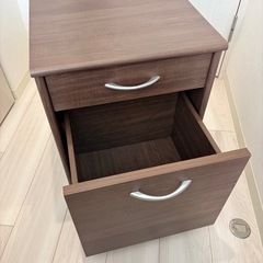 デスクワゴン サイドワゴン 2段 キャスター付 幅40cm （ 送料無料 ワゴン チェスト 収納 サイドチェスト デスク 引き出し サイドラック 机 オフィス デスクチェスト A4ファイル ）の画像