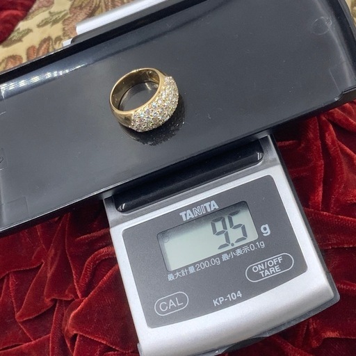 K18 パヴェダイヤリング　9.5g 約12号　2.05ct