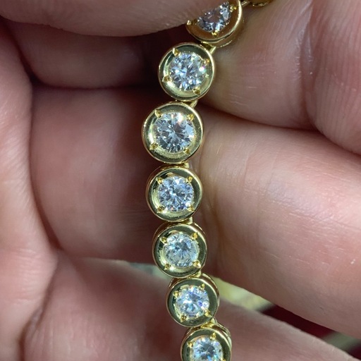 K18 テニスネックレス　約50cm 5.68ct 28.1g