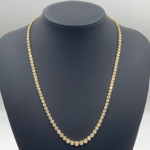 K18 テニスネックレス　約50cm 5.68ct 28.1g