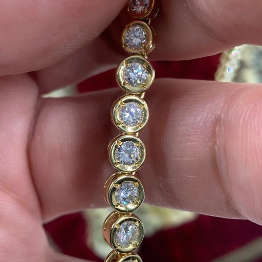 K18 テニスネックレス　約50cm 5.68ct 28.1g