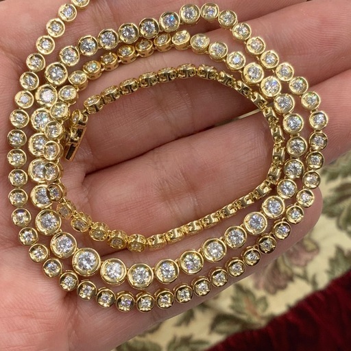 K18 テニスネックレス　約50cm 5.68ct 28.1g