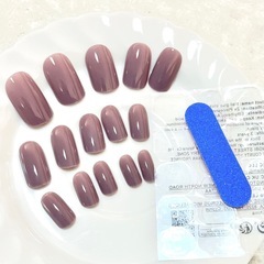 新品未使用　つけ爪　ネイルチップ シンプル　無地 オーバルショート 30枚セット（0〜14番）の画像