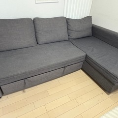 IKEA イケア　FRIHETEN フリーヘーテン コーナーソファベッド 収納付き　スキフテボー ダークグレーの画像