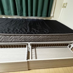 【早い者勝ち・無料】収納付きベッド＆マットレスセット！の画像