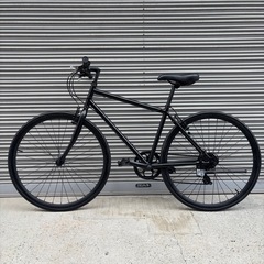 【7万で購入】クロスバイク 黒 700C 美品 高級シマノ社製変速付き ロード ピスト　マウンテン BMX ビーチクルーザー お洒落 自転車【早い者勝ち】の画像
