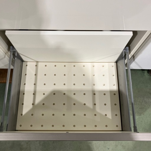 【パモウナ/Pamouna】美品?食器棚　キッチンボード　キッチン収納　収納家具　キッチン家具　白　ホワイト　ブランド家具