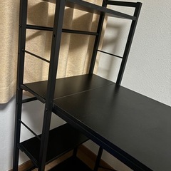 【西東京市田無】パソコンデスク　ブラック　棚付きの画像