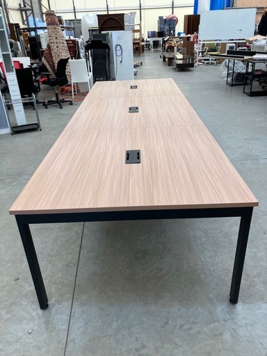【来店歓迎】【OF-115】美品 フリーアドレスデスク 幅360cm 奥行き120cm 会議テーブル ミーティングテーブル ナチュラル
