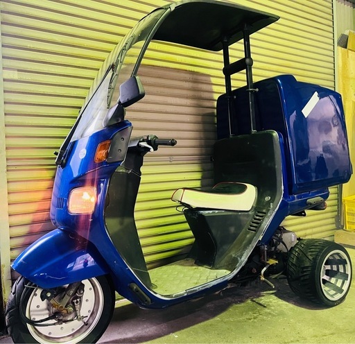 【売約済】実働 ホンダ TA02 ジャイロキャノピー デリBOX付き 原付 スクーター  ブルー