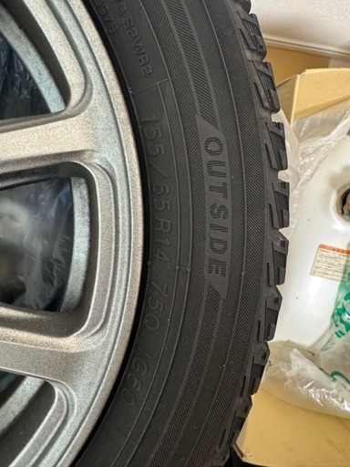 ?美品‼️社外14インチアルミ&スタッドレスタイヤ4本セット☆155/65R14☆14×4.5J☆4×100? 