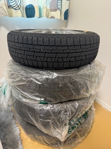 ?美品‼️社外14インチアルミ&スタッドレスタイヤ4本セット☆155/65R14☆14×4.5J☆4×100? 