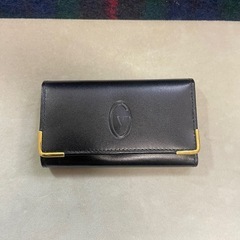 【新品・タグ付き】GIANNI VALENTINO キーケース 本革 ブラック ゴールド金具の画像