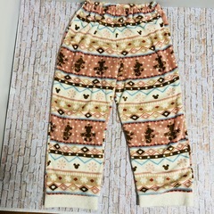 【Disney】ミニーマウス×ノルディック柄　フリースパジャマ　Mサイズの画像