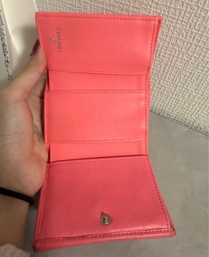 CHANEL 限定 三つ折財布 ピンク