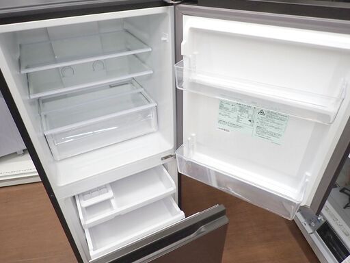 美品 AQUA アクア 169L 大きめ 2ドア冷凍冷蔵庫 AQR-17P(DS) ダークシルバー 2023年製 ボトムフリーザー 洗浄クリーニング済 清潔 キレイ!! 3か月の動作保証付です　　72