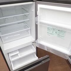 美品 AQUA アクア 169L 大きめ 2ドア冷凍冷蔵庫 AQR-17P(DS) ダークシルバー 2023年製 ボトムフリーザー 洗浄クリーニング済 清潔 キレイ!! 3か月の動作保証付です　　72の画像