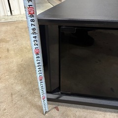 ブラック テレビボード／ローボード 収納付き の画像
