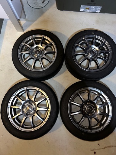 165/55R14 スポーツタイヤ・軽量ホイール4本セット 　バリ溝2024年製