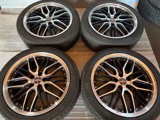 ブラポリ シュタイナー18インチアルミホイール夏タイヤセット 18×7.5J 5H114.3PCD+38 YOKOHAMA ES32 