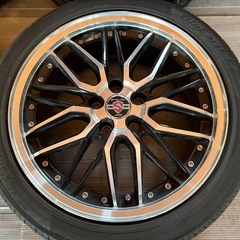 ブラポリ シュタイナー18インチアルミホイール夏タイヤセット 18×7.5J 5H114.3PCD+38 YOKOHAMA ES32 225/45R18 4本 溝あり クラウンエスティマオデッセイの画像