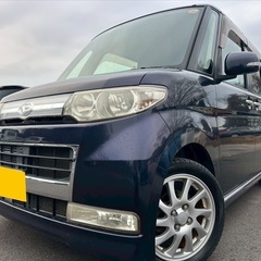 64馬力ターボ！月々9千円〜分割可❗️車検2年付き！【名義変更代込み】広い車内！大人気‼️ダイハツ タントカスタムRS☆SDナビ付き☆走行中DVD見れます☆純正アルミ☆事故修復歴無し☆電動スライドドア☆ドライブレコーダー☆そのまま乗って帰れます！の画像