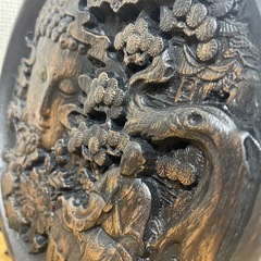 天然木 手彫り 仏像 禅 オブジェ 展示品 ほぼ新品 の画像