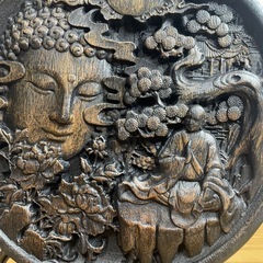 天然木 手彫り 仏像 禅 オブジェ 展示品 ほぼ新品 の画像