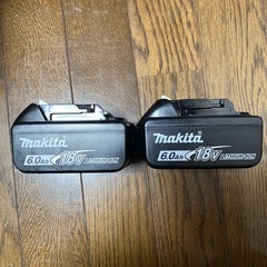 w-8　チェッカー表示有り　充電回数2回3回　マキタ 18V バッテリー　BL1860B 2個セットの画像