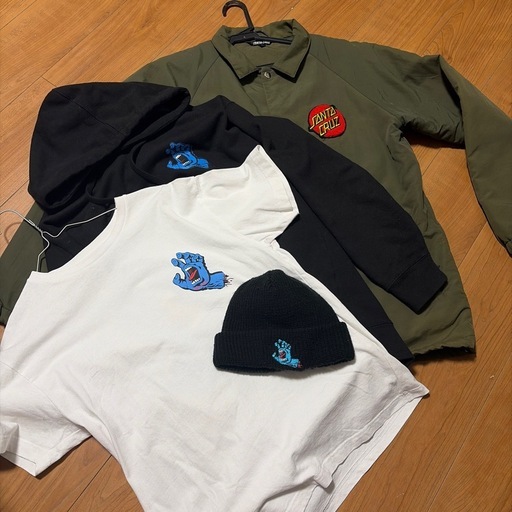 SANTA CRUZ サンタクルーズ　裏ボアナイロンジャケット　パーカー　Tシャツ　ニット　4点セット　