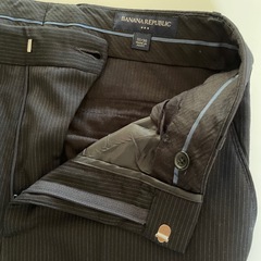 BANANA REPUBLIC 濃紺 ピンストライプスーツ L-LLの画像