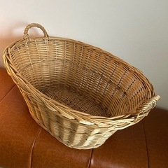 籐 ラタン 楕円形 オーバル バスケット 大型の画像