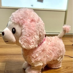 ピンクの歩く犬の画像