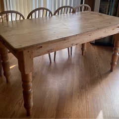 【2/26迄限定】アンティークダイニングテーブル➕チェア4脚の画像