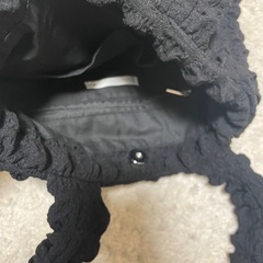 フリルトートバッグ　ブラックの画像