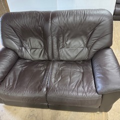 【2点セットでお得！】2人掛けソファ 幅150cm ダークブラウン（バラ売り可）の画像