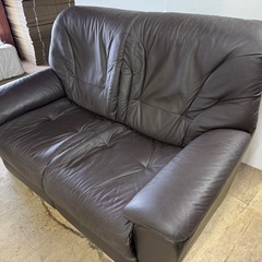 【2点セットでお得！】2人掛けソファ 幅150cm ダークブラウン（バラ売り可）の画像