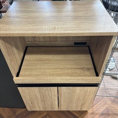 1248 木目レンジ台 コンセント2個付 収納ありの画像