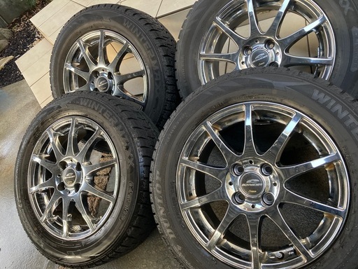 希少】15インチメッキホイール スタッドレスタイヤ付 4本セットの通販 