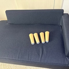 2人掛けソファ　ブラックの画像
