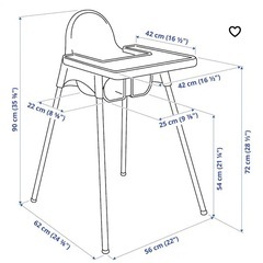 ハイチェア　トレイ付きの画像